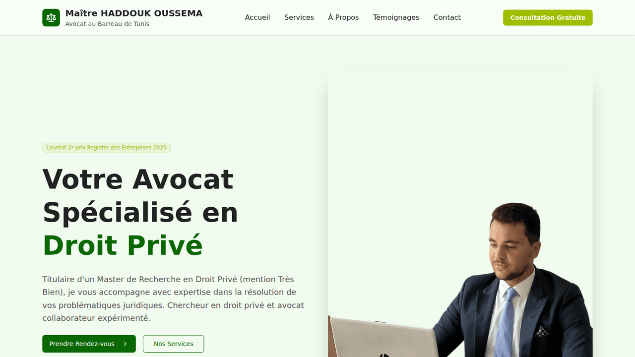 Maître Haddouk - Site vitrine premium